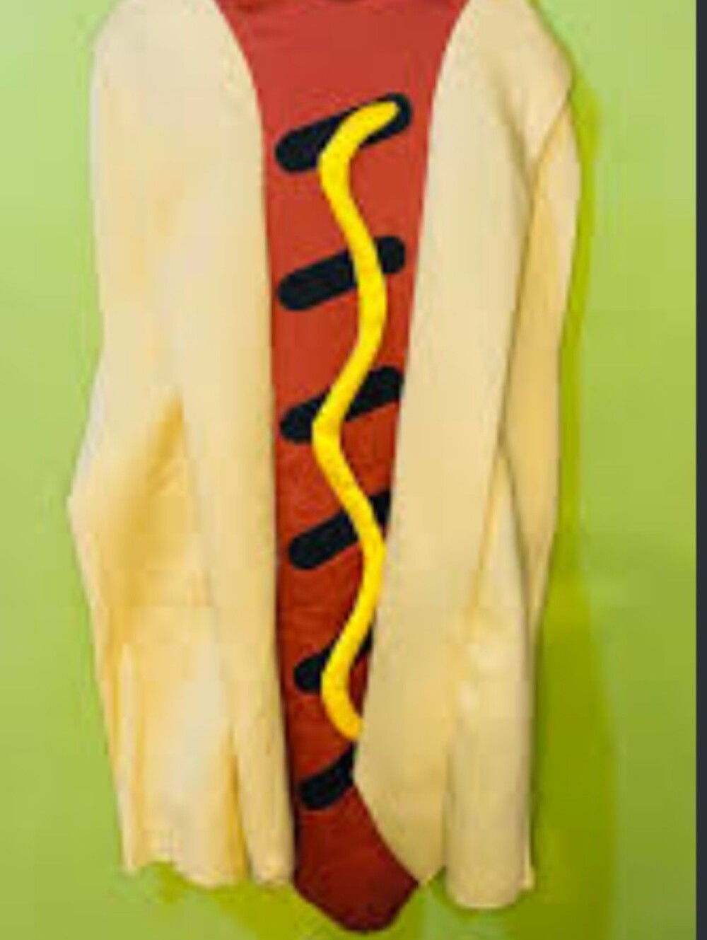 Adult Hot Dog Costume in Cream and Red - Unbranded